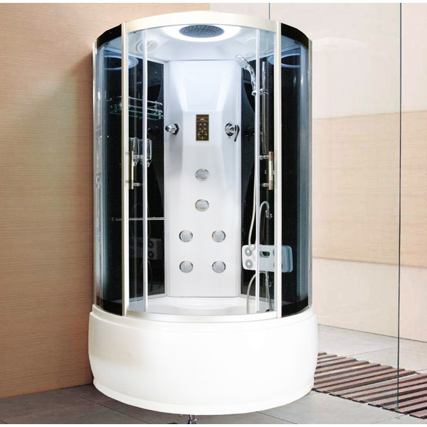 Royal Home Showers 35" W x 86" H Round Sliding Steam Shower & Reviews